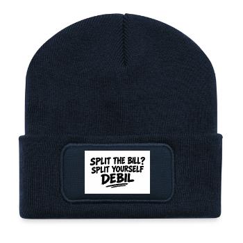 Die Rechnung teilen? - Recycelte Patch Beanie - French Navy - Vorne