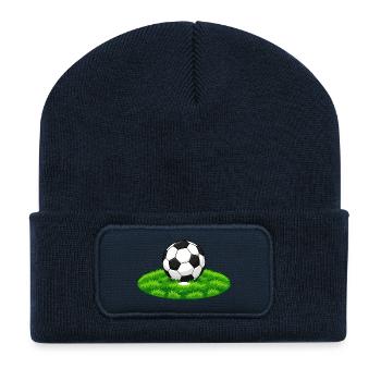 Fußball-Strafpunkt - Recycelte Patch Beanie - French Navy - Vorne