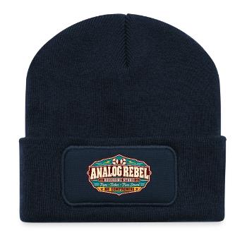 ROCK STAMP GESELLSCHAFT | Analog Rebel - Recycelte Patch Beanie - French Navy - Vorne