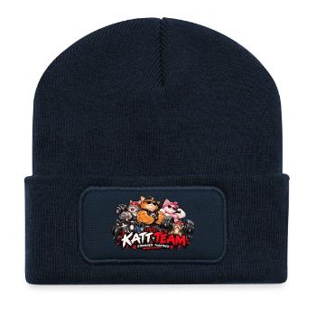 Katzenteam stärker zusammen - Recycelte Patch Beanie - French Navy - Vorne