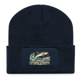 Angeln in Denmark Retro - Recycelte Patch Beanie - French Navy - Vorne