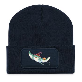 Mantarochen mit Muschelhexenhut - Recycelte Patch Beanie - French Navy - Vorne