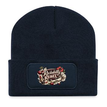 Rockabilly Rebel Tattoo Style - Recycelte Patch Beanie - French Navy - Vorne