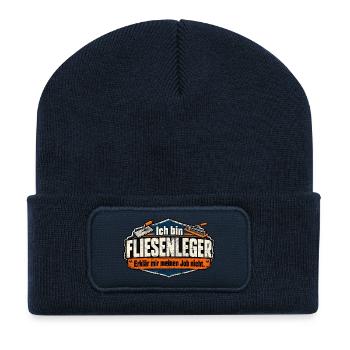 Ich bin Fliesenleger. Erklär mir meinen Job nicht! - Recycelte Patch Beanie - French Navy - Vorne