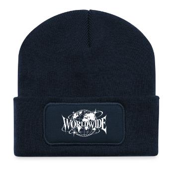 Weltweites Globus-Emblem - Recycelte Patch Beanie - French Navy - Vorne