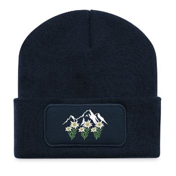 Alpen Edelweiß - Recycelte Patch Beanie - French Navy - Vorne
