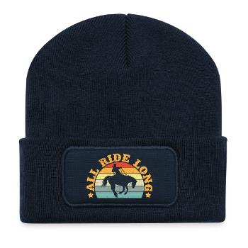 Western Rider All Ride Long Cowgirl Rodeo - Recycelte Patch Beanie - French Navy - Vorne