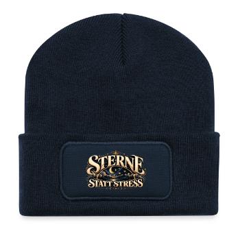 Sternenhimmel & Ruhe Geschenk für Sternengucker - Recycelte Patch Beanie - French Navy - Vorne