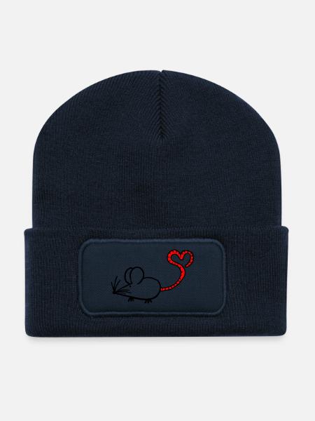 Mausi-Herz - Recycelte Patch Beanie - French Navy