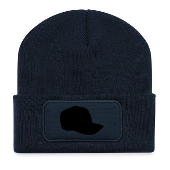 Basecap - Beanie recyclé à patch - bleu marine - Devant