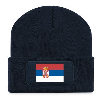 serbia - Beanie recyclé à patch - bleu marine - Devant