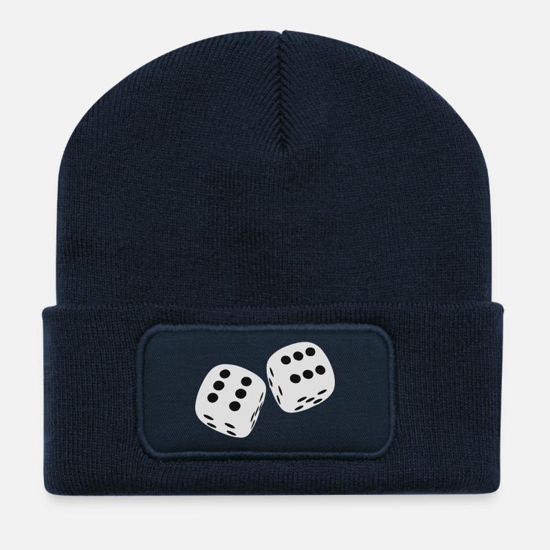 Cubes - Beanie recyclé à patch - bleu marine