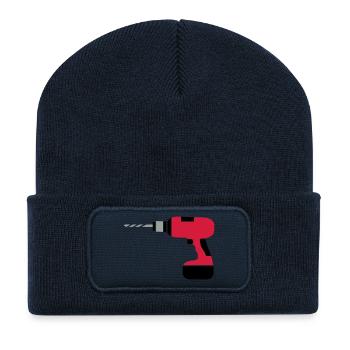 A cordless drill - Recycled Patch Beanie - french navy - Front