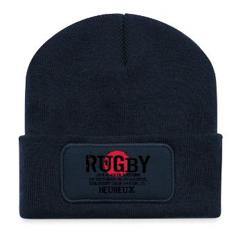 Rugby Came - Beanie recyclé à patch - bleu marine - Devant