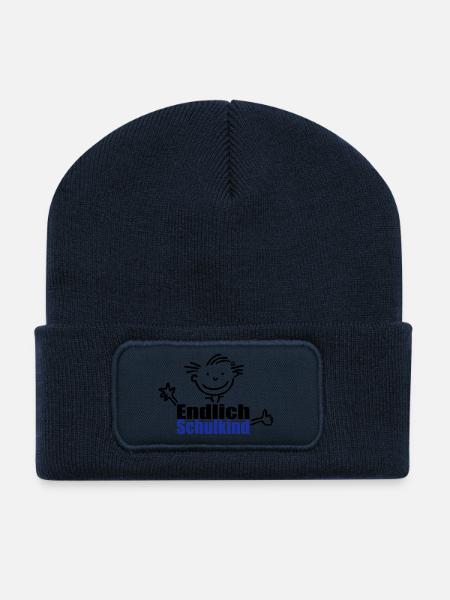 Junge: Endlich Schulkind - Recycelte Patch Beanie - French Navy