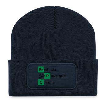 Elu prof de l'année - Physique Chimie - Beanie recyclé à patch - bleu marine - Devant