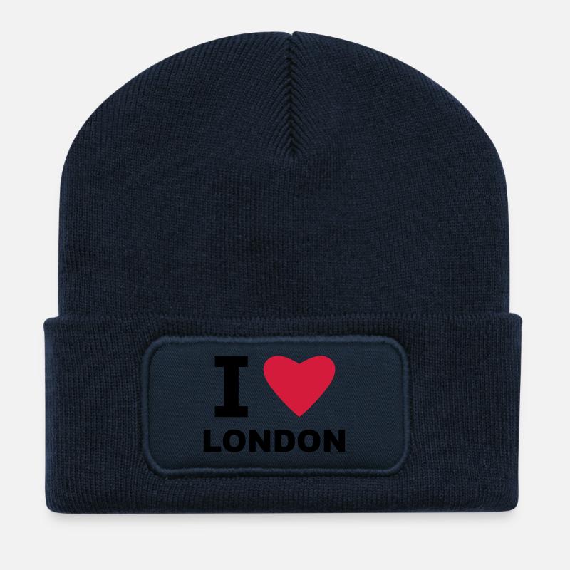 I love London - Recycled Patch Beanie - french navy