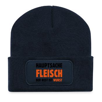 Hauptsache Fleisch - Recycelte Patch Beanie - French Navy - Vorne
