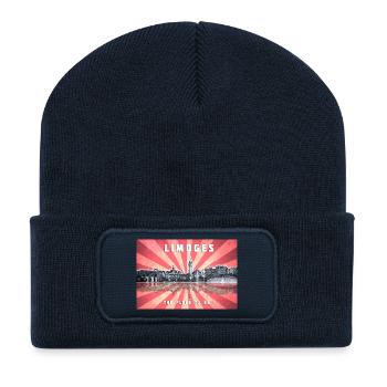 Limoges The-place-to-be Vue de la ville - Beanie recyclé à patch - bleu marine - Devant