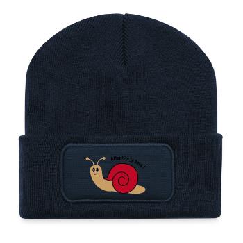 Escargot baveux - Beanie recyclé à patch - bleu marine - Devant