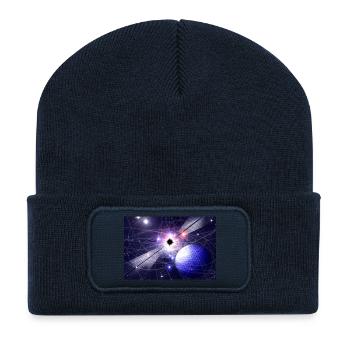 neutronstarandsnakeskinplanetjpg - Recycelte Patch Beanie - French Navy - Vorne