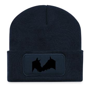 Pferde Silhouette - Recycelte Patch Beanie - French Navy - Vorne
