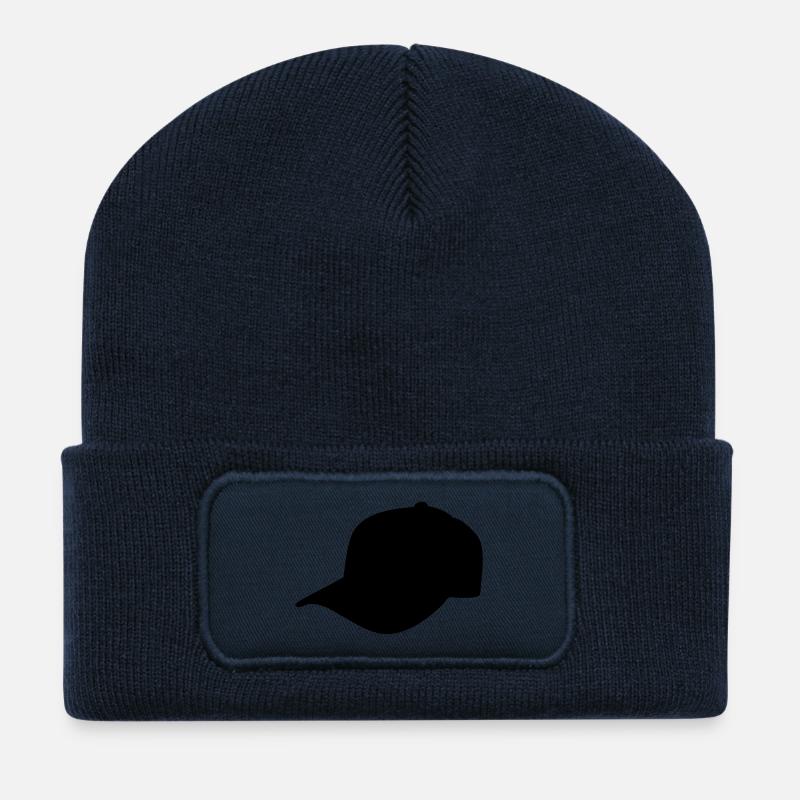 basecap schwarz links - Recycelte Patch Beanie - French Navy