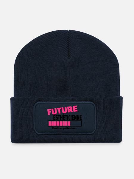 future esthéticienne - Beanie recyclé à patch - bleu marine