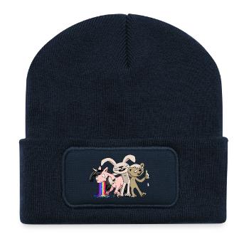 drunken friends - Recycelte Patch Beanie - French Navy - Vorne