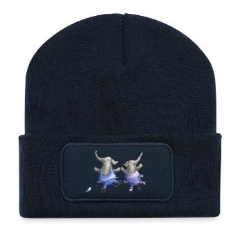 Rollschuh Elefantentanz - Recycelte Patch Beanie - French Navy - Vorne