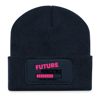 future puéricultrice - Beanie recyclé à patch - bleu marine - Devant