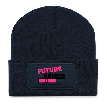 future maîtresse - Beanie recyclé à patch - bleu marine - Devant