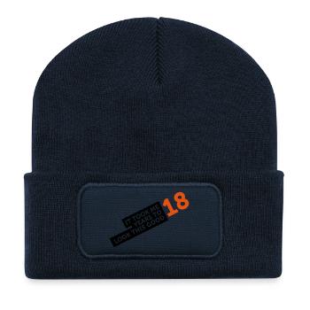 Es hat 18 Jahre gedauert, um so gut auszusehen! - Recycelte Patch Beanie - French Navy - Vorne