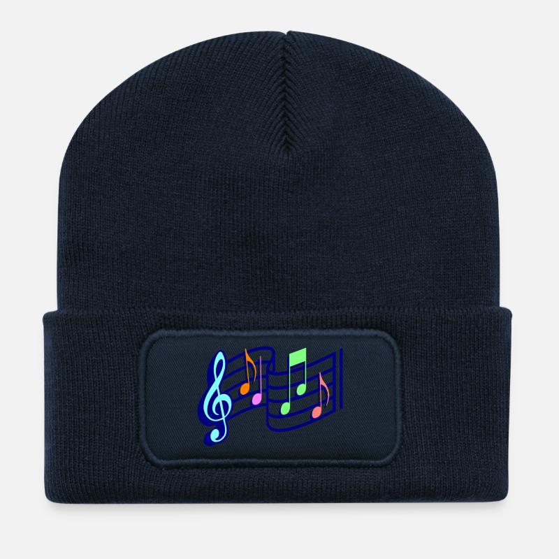 musique - Beanie recyclé à patch - bleu marine