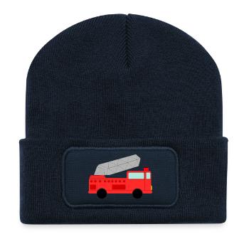 feuerwehr feuerwehrmann firefighter firetruck fire - Recycelte Patch Beanie - French Navy - Vorne