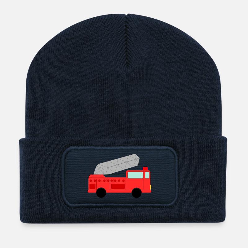feuerwehr feuerwehrmann firefighter firetruck fire - Recycelte Patch Beanie - French Navy