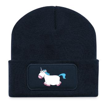 Cute Unicorn - Beanie recyclé à patch - bleu marine - Devant