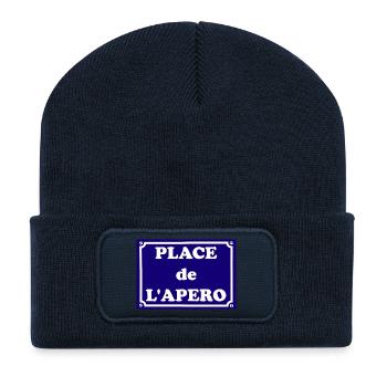 Platte anstelle der Aperitif - Recycelte Patch Beanie - French Navy - Vorne