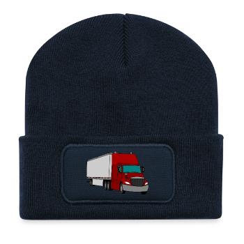 véhicules de camion camion camion construction lastkraftwagen3 - Beanie recyclé à patch - bleu marine - Devant