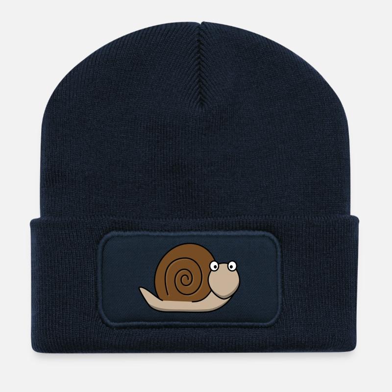 Freundliche Schnecke - Recycelte Patch Beanie - French Navy
