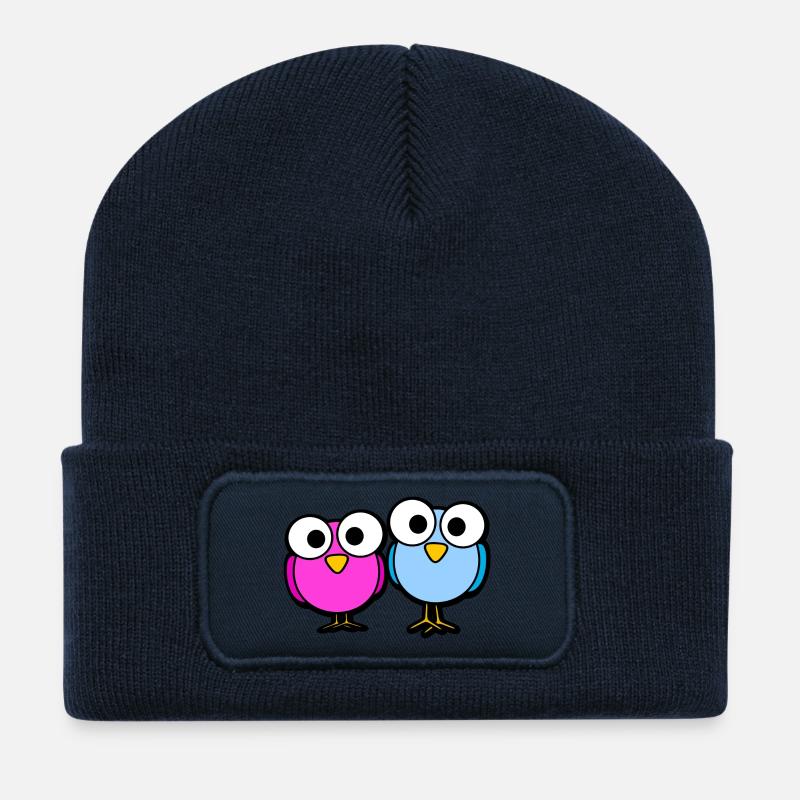 Birds Glubschaugen cartoon cute - Recycled Patch Beanie - french navy