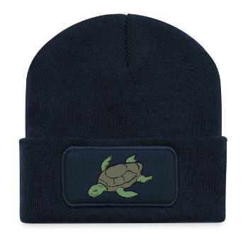Tortue - Beanie recyclé à patch - bleu marine - Devant