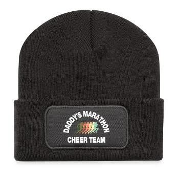 dad's marathon cheer team - Recycled Patch Beanie - dark grey - Front