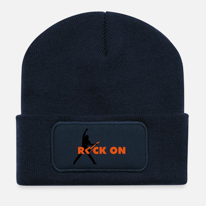 rock_on_b_2c - Recycled Patch Beanie - french navy