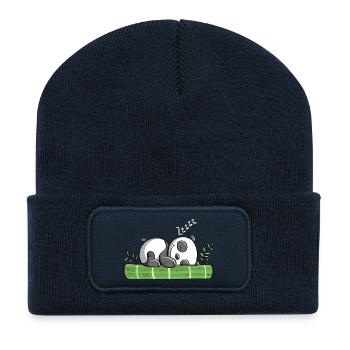 Our dream Panda ZZzzZZzz - Pandas - Bear - Comic - Recycled Patch Beanie - french navy - Front