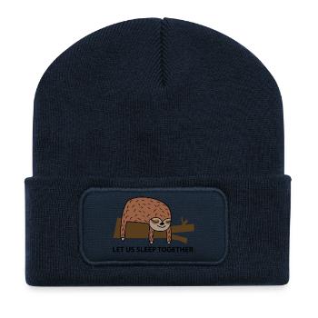 Sleeping together- sloth - Recycled Patch Beanie - french navy - Front
