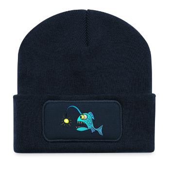 Poisson-grenouille - Beanie recyclé à patch - bleu marine - Devant