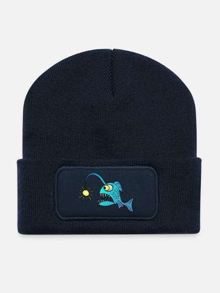 Laternenfisch Anglerfisch - Recycelte Patch Beanie - French Navy