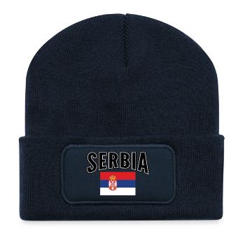Serbie - Beanie recyclé à patch - bleu marine - Devant
