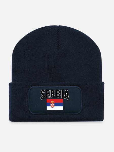 Serbien - Recycelte Patch Beanie - French Navy